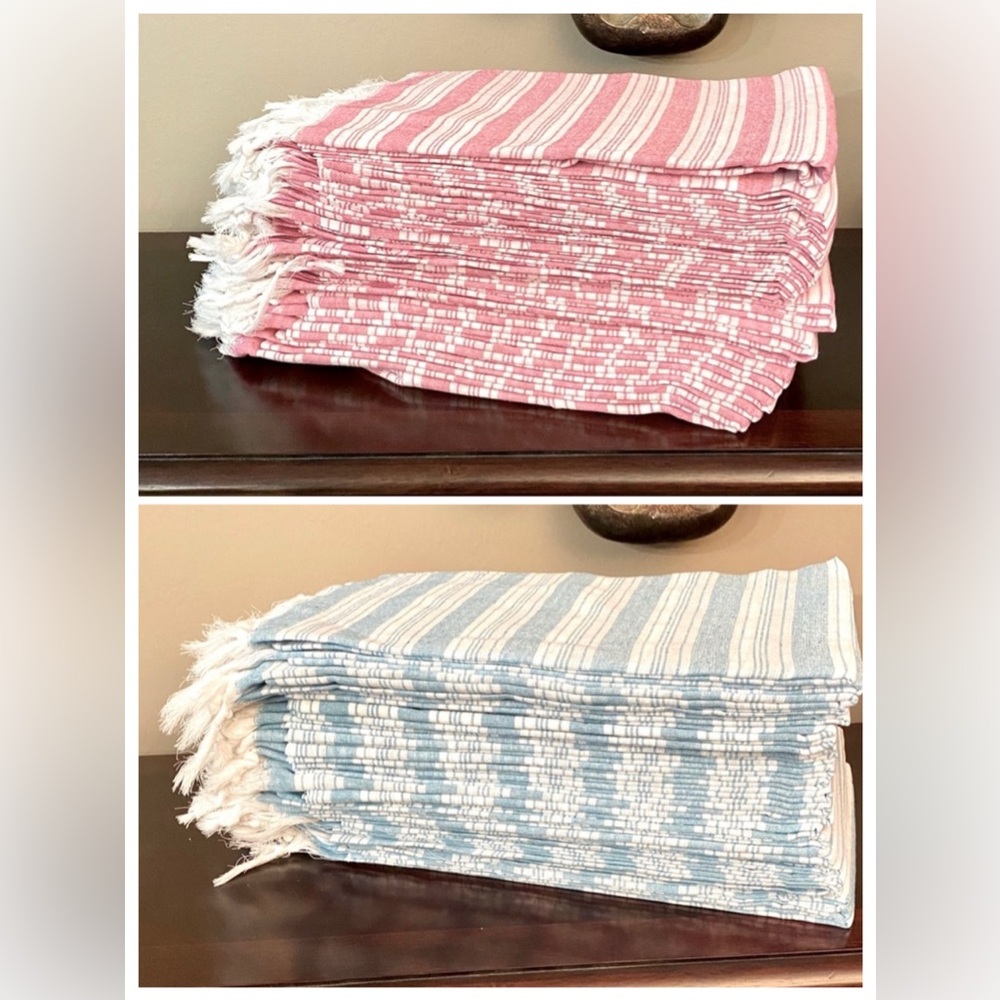 Sets of 2 Pink or Blue Oversized Turkish Towels